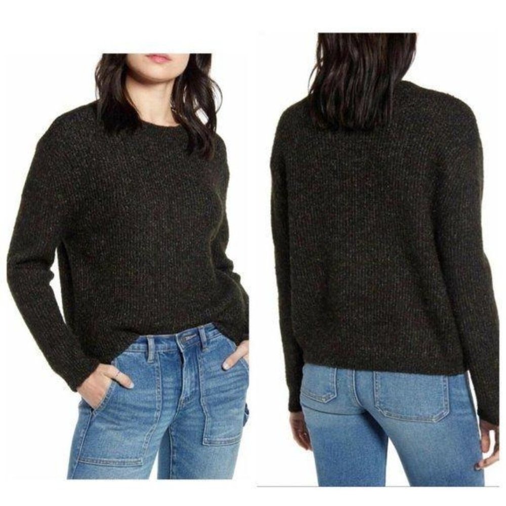 BP. Black Poly Rainbow Marl Long Sleeve Sweater
